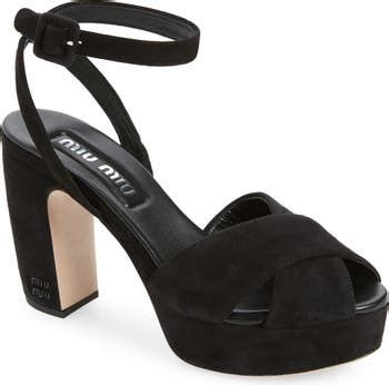 Miu Miu Cross Plateau Platform Sandal (Women) .